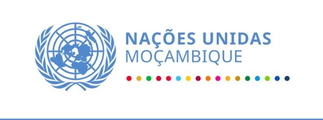 Logo das Nações Unidas Moçambique com os 17 Objetivos de Desenvolvimento Sustentável.